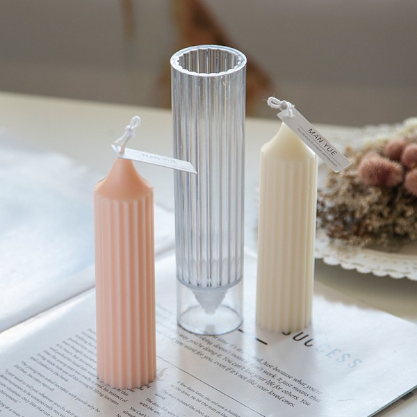 Cylinderformet stearinlysform, DIY-søjlelysform i 3D-stearinlysform, til kirkelys, jul, middag, valentinsdag, boligindretning