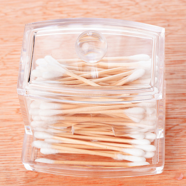 Bomuldsvat Dispenser Bordplade Organizer Box Krukker