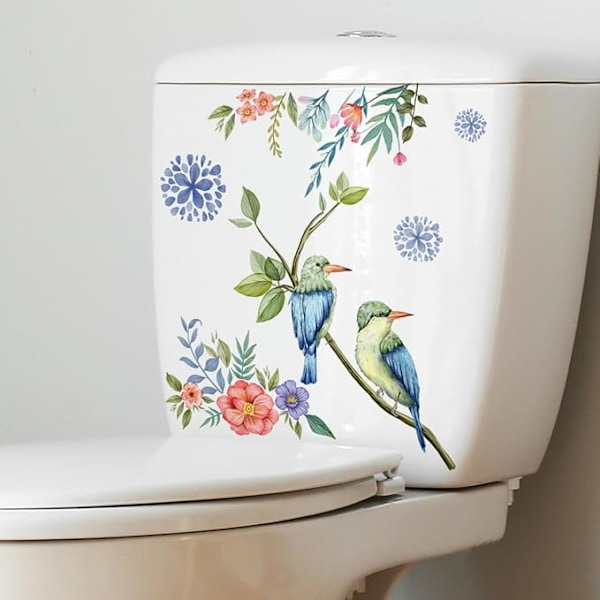 30*30cm 2kpl Oksat ja lintu itseliimautuvat WC-kannen tarrat Hauskat Pvc Vedenpitävät WC-istuimen tarrat Kannen seinätarrat