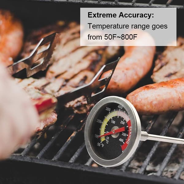 6cm Grilltermometer i rostfritt stål för grillning utomhus