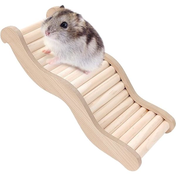 Hamstertrapp bro, treleke klatreleke rampe for rotte gerbiler sukkerflygermus mus og smådyr habitatdekor burtilbehør 20,5*8CM