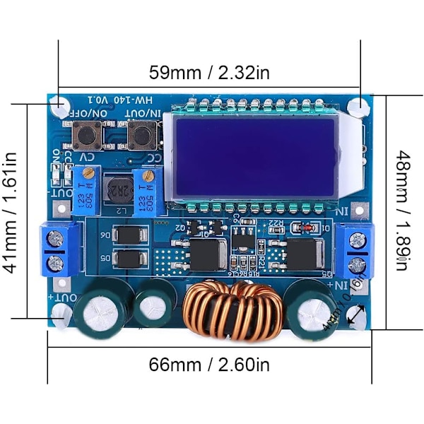 Boost Buck Converter, 5.5-30V til 0.5-30V Step Up Down Buck Converter Board,