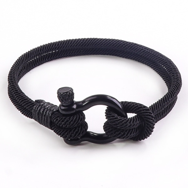 Miesten ja naisten teräksinen ruuviankkuri Shackle Nautical Sailor Rope Wristba