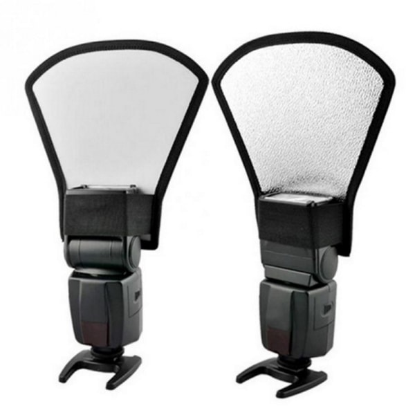 Diffusert blitsreflektor - Bøyd bounce blitsreflektorsett med elastisk bånd