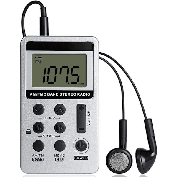 Mini bærbar stereoradio, oppladbar, dsp Am Fm 2-bånds digital mottaker W