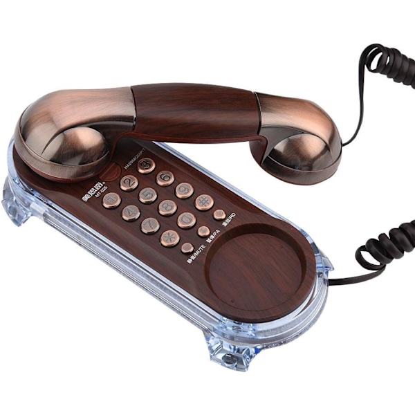 Vintage väggmonterade telefoner, retro fashion trådbundna fasttelefoner bakgrundsljus för hem/hotell