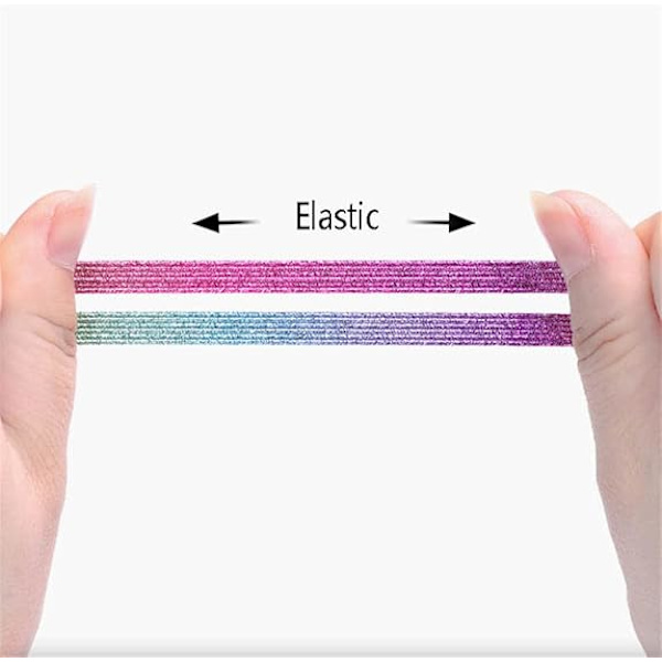 Brede flade glitter elastiske snørebånd til afslappede vandresko - 100cm