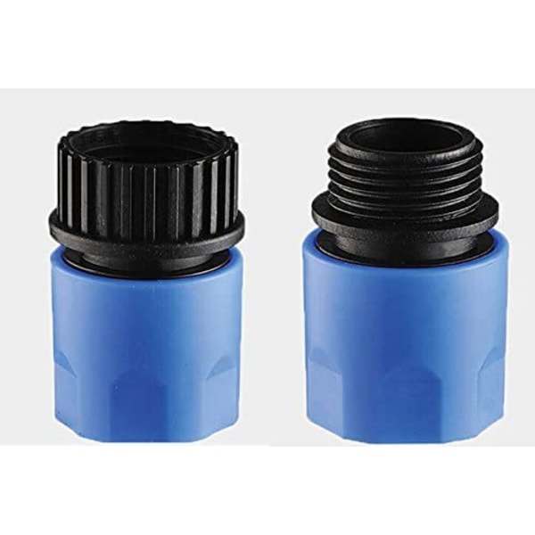 Blå utvidbare hageslange-adaptere for hanner og hunn, kran- og spraykoblinger