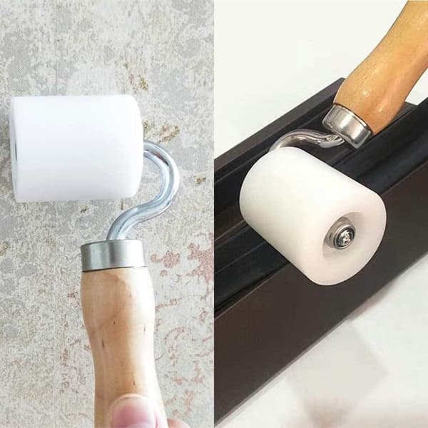 Set med 2 tryckrullar Tapet Rulle Sy Hand Tryckrulle Trä
