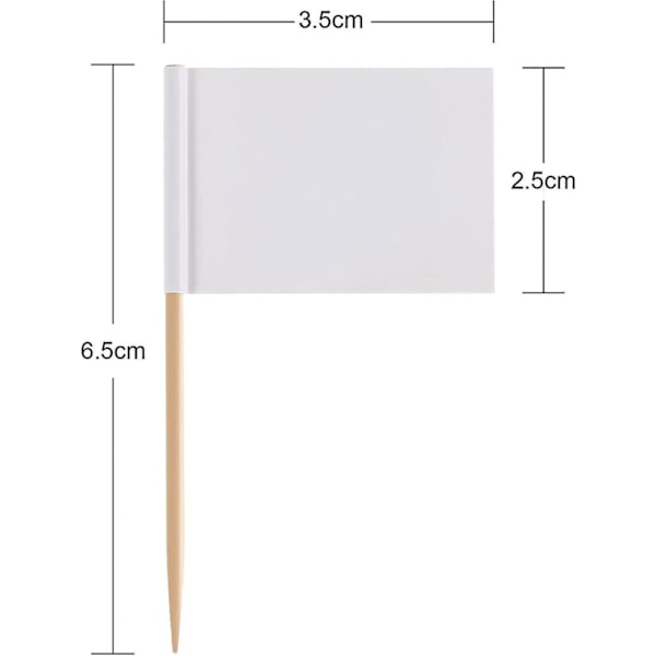 Tyhjät hammastikkulipukkeet Juuston merkit Valkoiset liput Merkinnät Merkinnät Juhliin Kakkulahja (1 sarja (100 kpl))