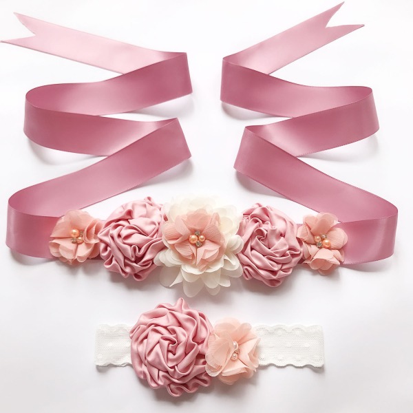 Butterfly Pink Baby Shower Sash Mom to Be Maternity Sash and Corsage Pin Se