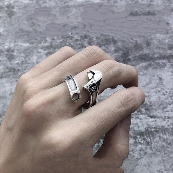 Gave Fashion Personlighed Retro Nøgleåbning Justerbar Størrelse Høj Metal Ri