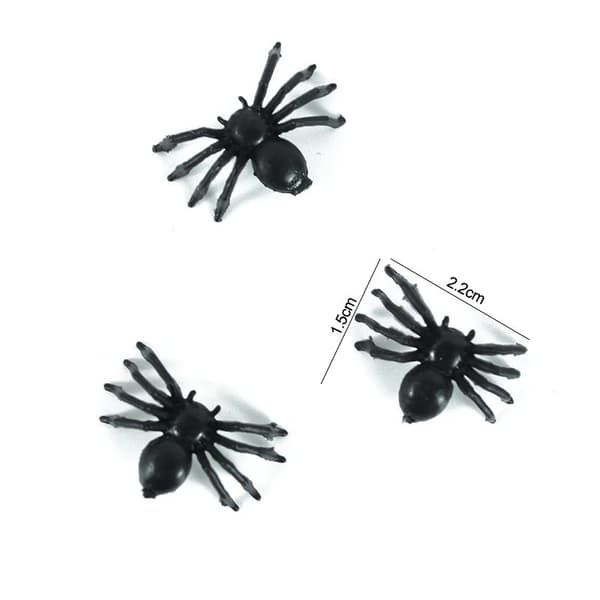 50 stk Lysende edderkopper i plast - Dekorasjon - Halloween