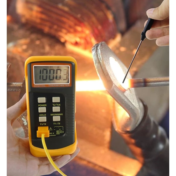 Digital K-typ termoelementtermometer (－200,0℃～1370,0℃) (trådbunden och rostfri)