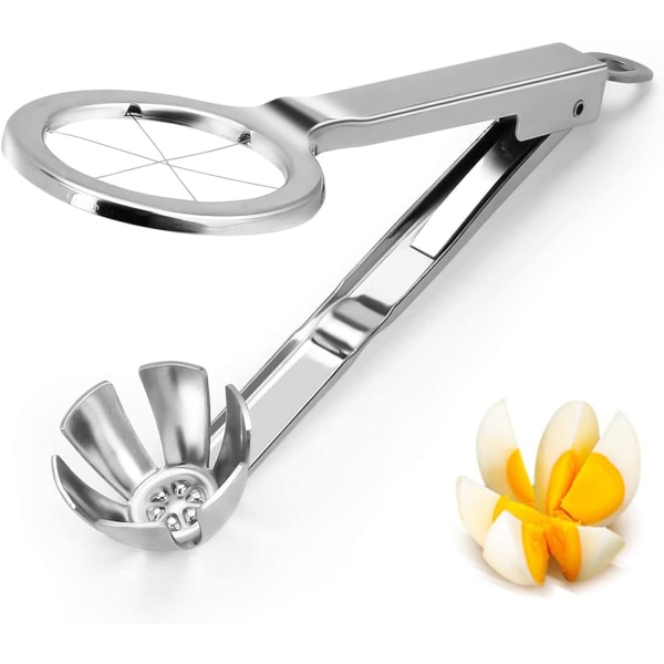 Egg Slicer, Egg Cutter i Rustfritt Stål, Multifunksjonell Egg Cutter i Rustfritt Stål, Multifunksjonell Hakker, Separator Kjøkkenverktøy for Egg og Sopp