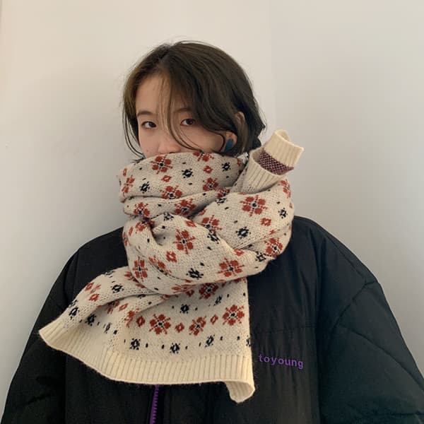 Beige skjerf for kvinner, 196-45 cm