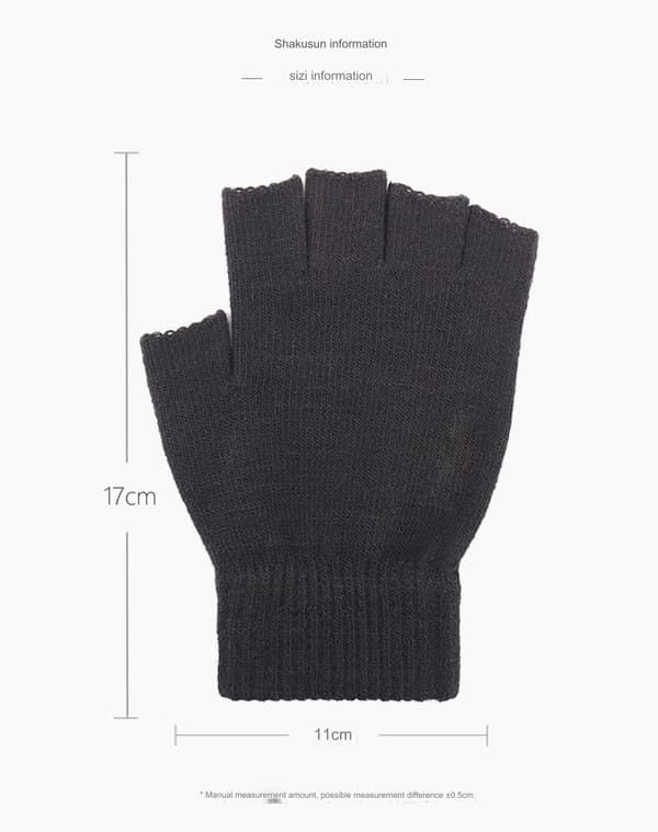 Fingerløse handsker - Firkantede handsker Sorte one size