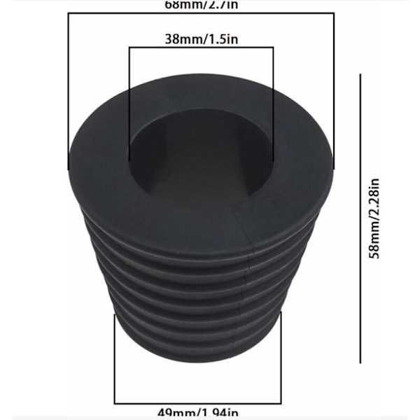 Pakke Gummi Paraply Kegle Kile til Parasolfod Hulprop Terrassebord Paraply 1,5 tommer/38 mm