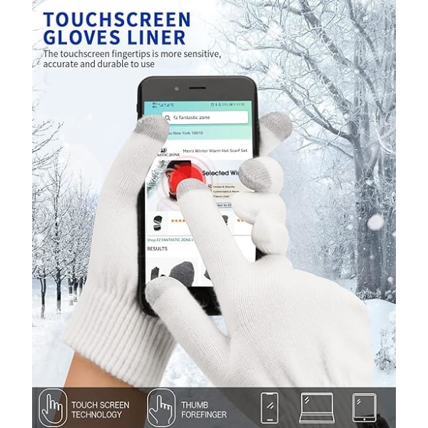 Dame Vinter Touchscreen Uld Magiske Handsker Varme Strik Fleece Lin