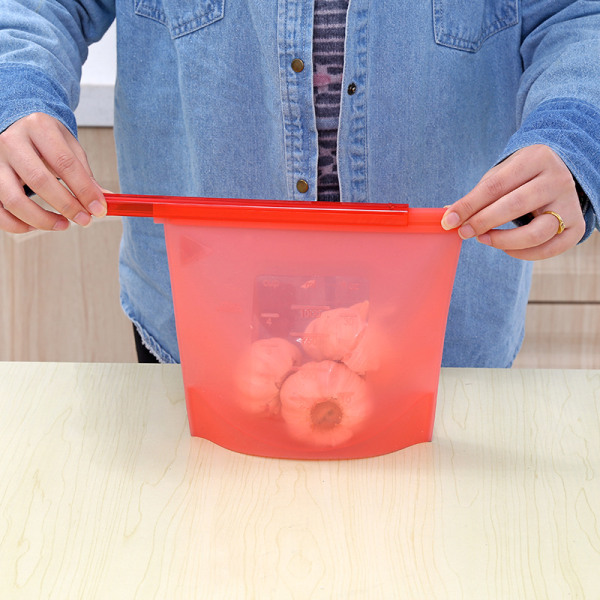 Gjenbrukbare Gallon-poser - 2-pakning - EKSTRA TYKKE Gjenbrukbare Fryseposer, Enkle å forsegle og LEKKASJESIKRE Matlagringsposer for Marinering av mat, frukt, smørbrød, snacks, måltidsforberedelse, reiseartikler