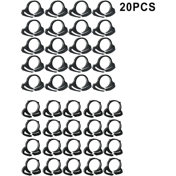 20 st Nylonslangklämmor med spärrhake för trädgårdsslang (φ20mm)