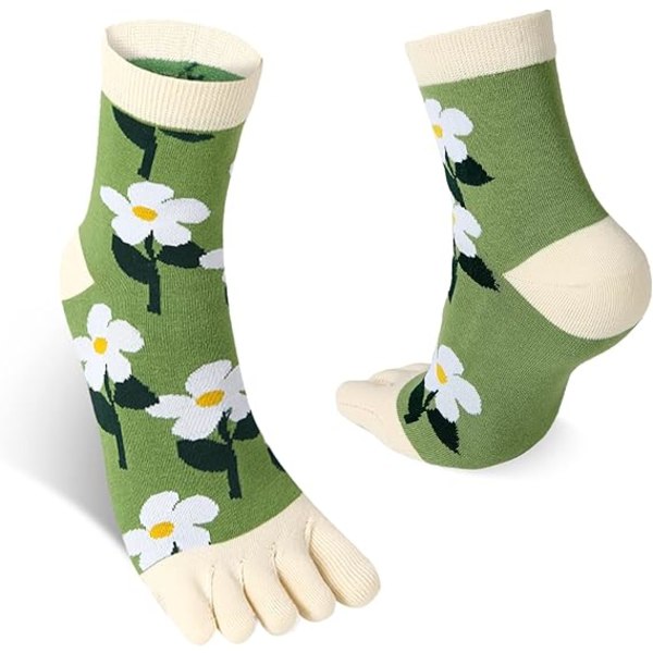 Womens Girls Toe Socks Five Fingers Cotton Socks Animal Cute Colorful Ankle