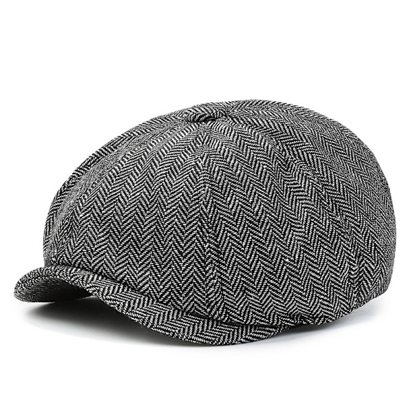 Stickad hatt Herr Tweed Newsboy Hat Beret Herringbone Gatsby Hats C