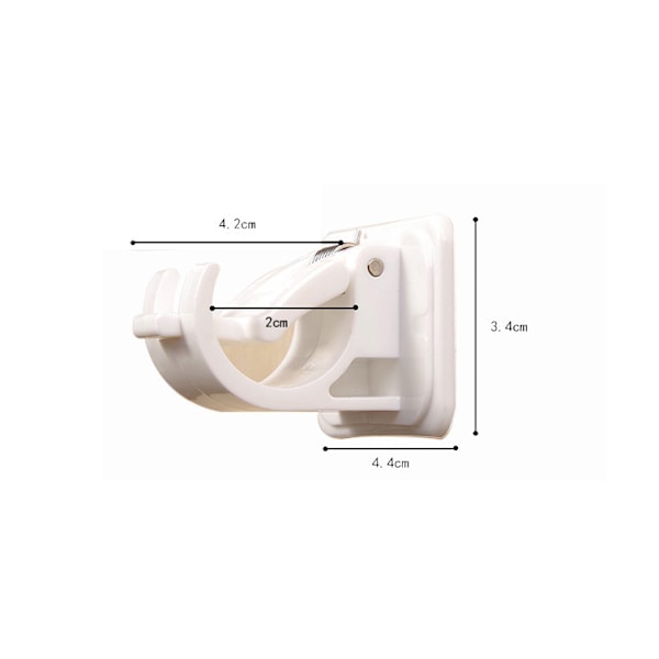 Set med 8 selvklebende gardinstangskroker, glassstenger, selvklebende gardinstangsholder uten boring for håndklær, gardiner, frakker, hvite