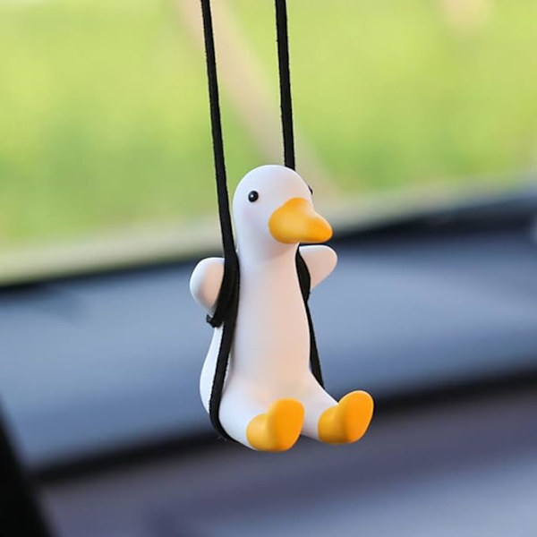 Super söpö keinu ankka peili riipus auto sisustus tarvikkeet auton taustapeili