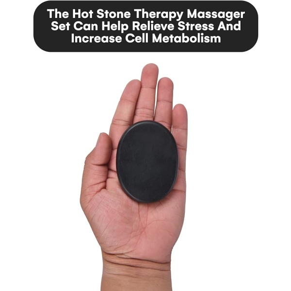 Massage Hot Stones Set - 6 stk. Basalt Hot Rocks Stones Kit til Spa, Massage Terapi, Afslapning, Smertelindring - Sort 2 stk.: 6*8cm+4 stk.: 6*6cm
