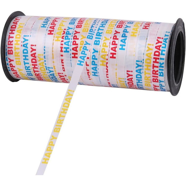 Grattis på födelsedagen Ballong Bolduc Vågigt Inslagning Papper Band 300ft Rulle