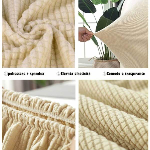 Hodegjerdetrekk, hodegjerdebeskyttende trekk Støvtett vaskbart hodegjerdetrekk Full pakke 360° Beige 150cm Egnet for 140-170cm hodegjerde