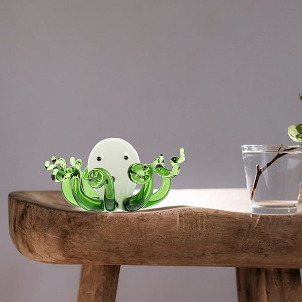 Glasblæste Blækspruttefigurer Håndlavede Blæksprutte Statuer Søde Blækspruttefigurer Krystal Dyreskulptur Samlerobjekt Ornament til Dekoration