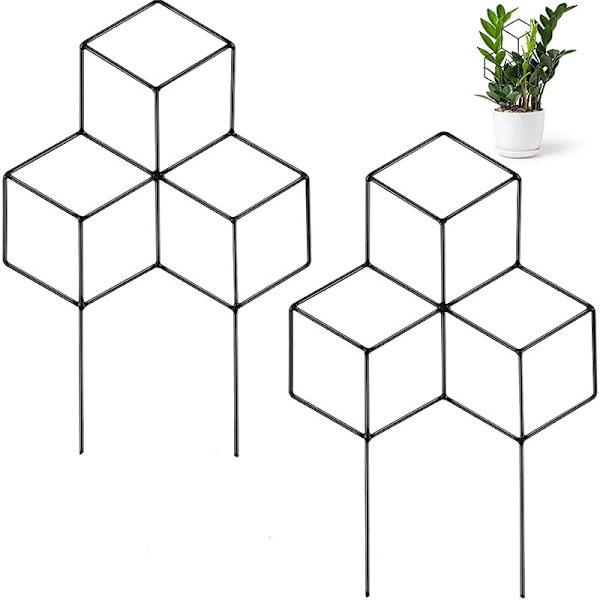 2-pack spaljé för klätterväxter, stapelbar metallspaljé för krukväxter, 30*45cm för inomhus- och utomhusbruk (kvadratisk)