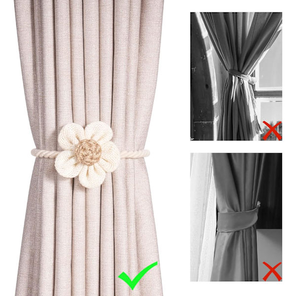 Magneettiset verhonpitimet 2 kpl, Kamelia verhoklipsit verhoille Boho D
