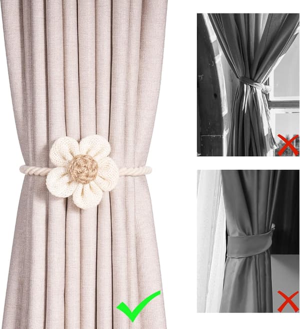 Magnetiske gardinbindere 2 stk, Kamelia gardinklips kompatible gardiner Boho D