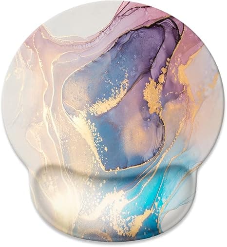 Abstrakt marmor tekstur musematte med håndleddstøtte, sklisikker gummibase musematte, ergonomisk musehåndleddstøtte 25×21×2.5cm Stjernehimmelfarge