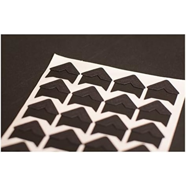 360 självhäftande syrafritt fotohörn-scrapbookingalbum (svart)