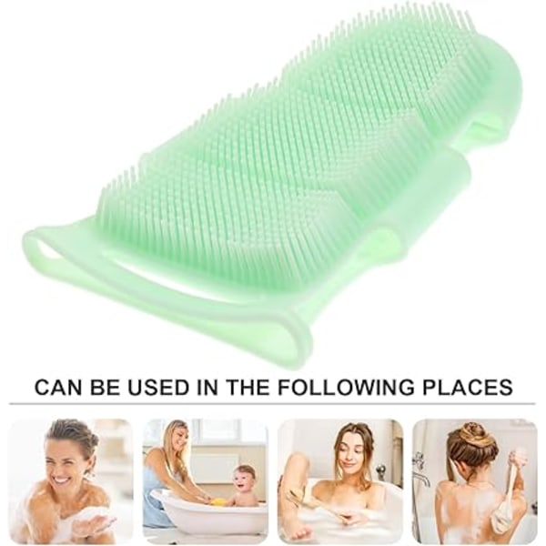 2 st silikonbadborste Exfolierande kroppsborste Ansiktsmassageapparat Baby Spa-borste Badsvampar för kroppstvätt Svampmassageapparat