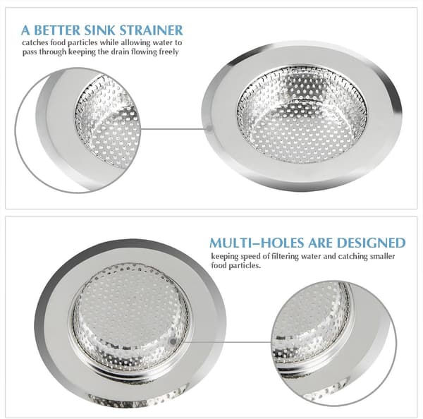 Köksavloppssil - Rostfritt Stål, Anti-Igentäppning, 2-pack (11cm Diameter)