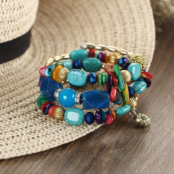 Multilayer Uregelmæssige Agat Perler Charm Armbånd til Kvinder Vintage Jade Sten Man Armbånd Yoga Armringe Etniske Smykker