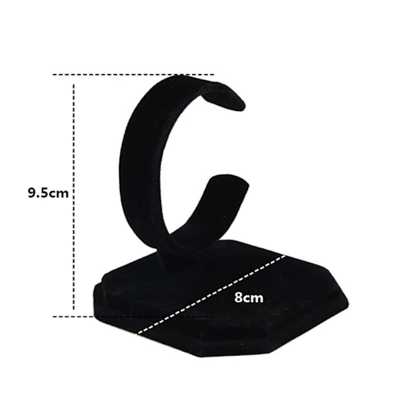 2 stk C-type smykke armbånd klokke display stativ holder stativ - Svart 8 * 9,5 cm