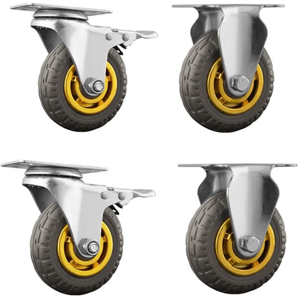 Industrielle hjul (ø75/100mm) TPU svinghjul, møbelhjul, laster 800 kg