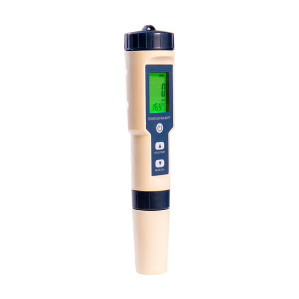 5-i-1 elektronisk pH-måler, måler pH & TDS & EC-salinitet & temperatur