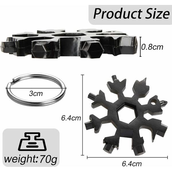 18 i 1 Snefnug Multi-Tool, Rustfrit Stål Bærbar Mini Multi-Tool med