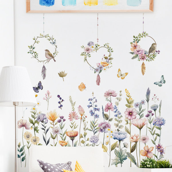 Väggdekaler för vuxna sovrum, blommiga väggdekaler, blommiga väggdekaler, väggmålning, väggdekaler för sovrum, boho väggdekaler, blommiga, flickor, vardagsrum