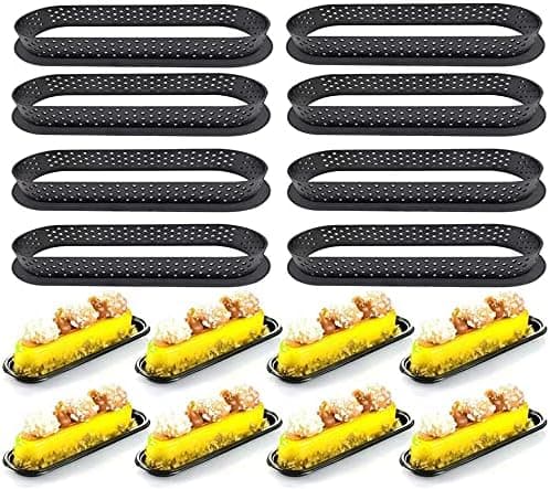 8 stk. kakeform perforert kutter oval formet mousse sirkel ring terte dekorering