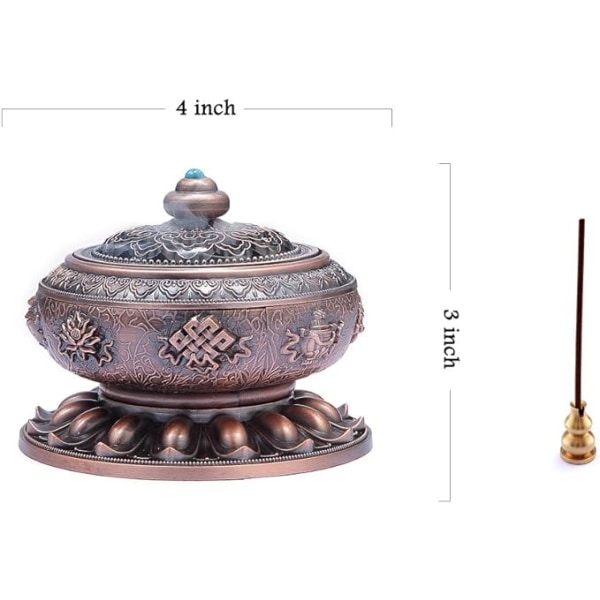 Røgelse Lysestage Brænder Tibetansk Lotus Kobberlegering (Stang/Kegle/Spiral Røgelse)