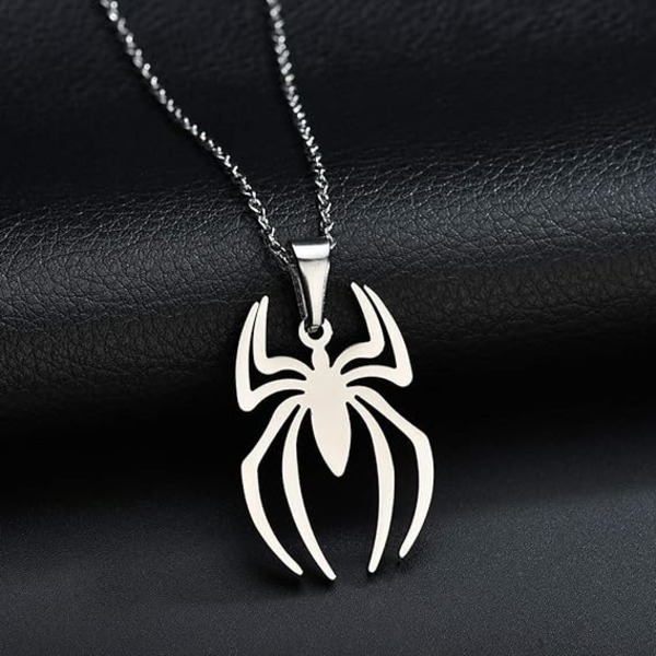 2 stk Spiderman-anheng halskjede sett rustfritt stål lett H