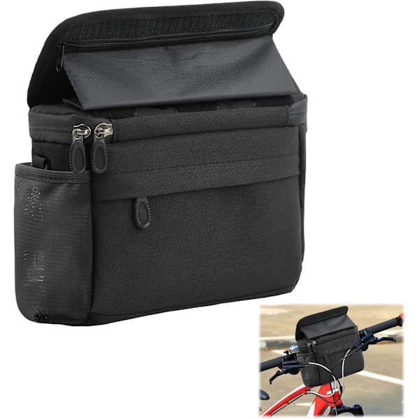 3L Bicycle Handlebar Bag, Handlebar Bags with Touch Screen and Adjustable Shoulder Strap, Waterproof Bicycle Front Bag, Large Capacity Bicycle Bag, R